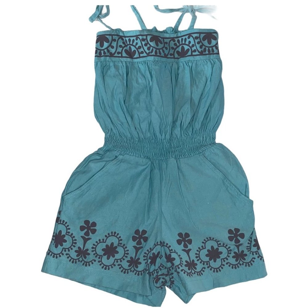 Tea Collection Blue Romper One Piece Sz 6